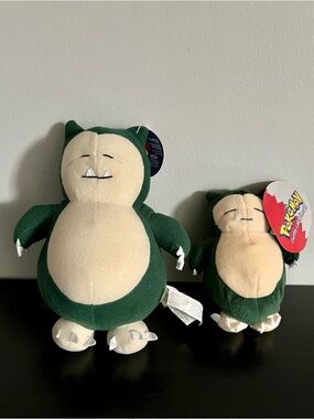 Plush Snorlax Pair - 9” and 6”